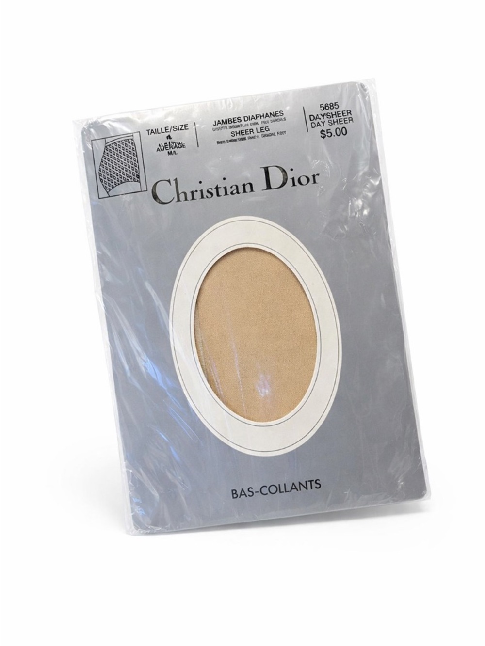 Vintage “Christian Dior / Diorissima” Sheer Pantyhose Nude / Alabaster Size 4